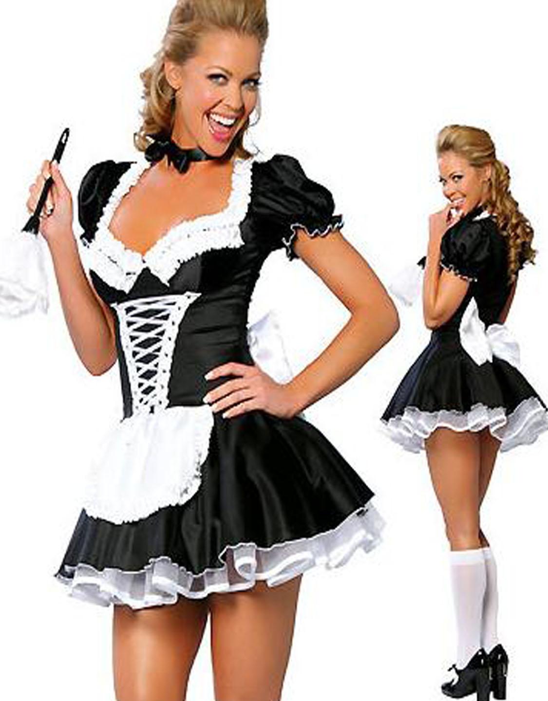 Classic French Maid Costume Wonder Beauty Lingerie Dress