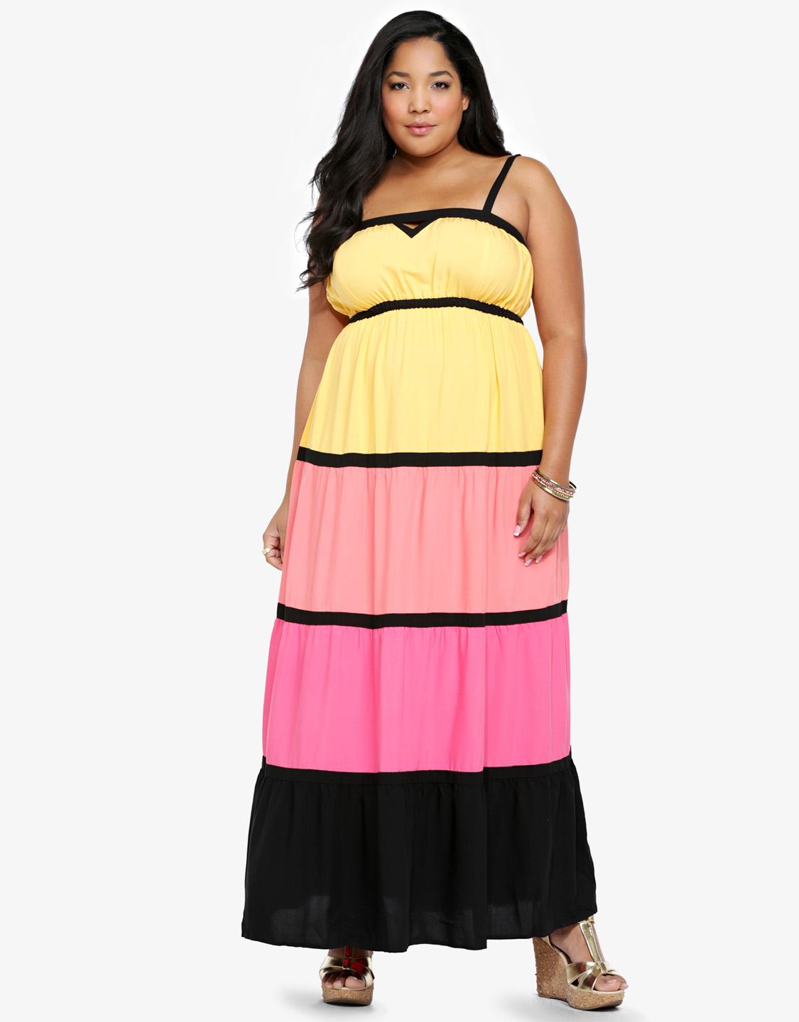 XXL Contrast Color Sexy Suspenders Long Dress