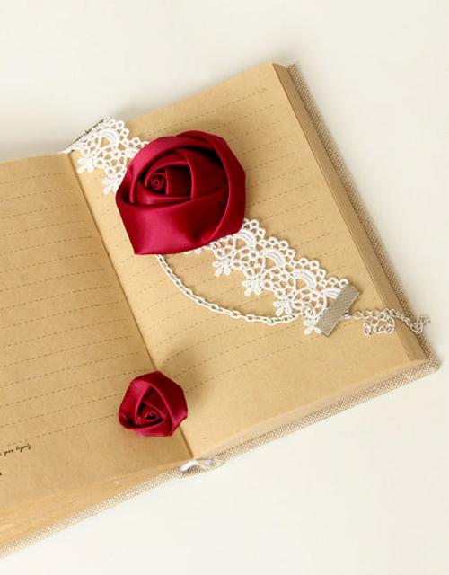 Gorgeous Red Rose White Bracelet