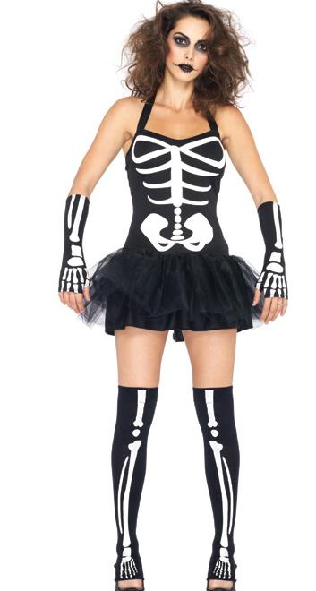 Black White 3 P Sexy Skeleton Costume