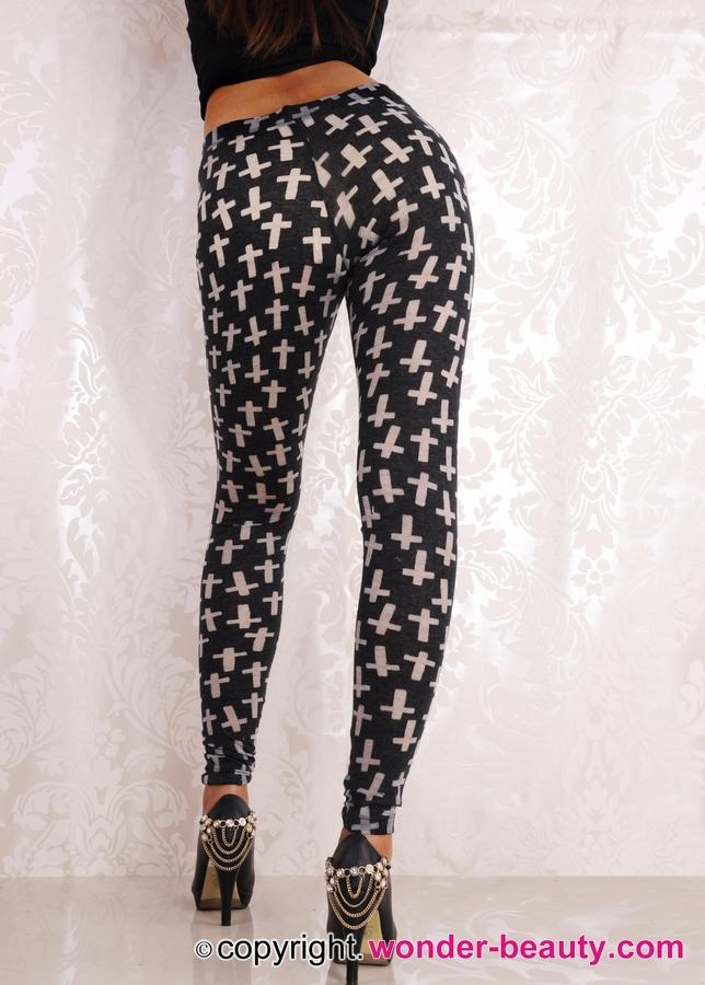 Black Cross Leggings