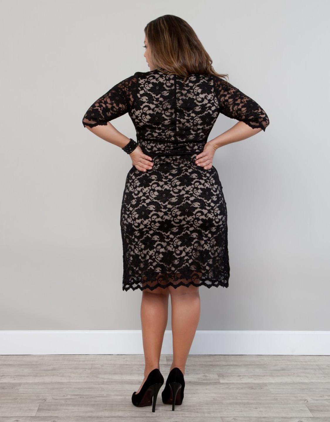 XXL-6XL Scalloped  Lace Dress