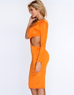 Sexy Midi Dress Orange