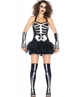 Black White 3 P Sexy Skeleton Costume