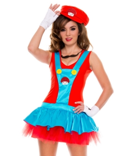 Lovely Sleeveless Mario Cosplay Costume