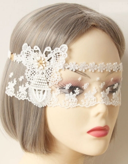 Retro White Lace Butterfly Gothic Eye Masks