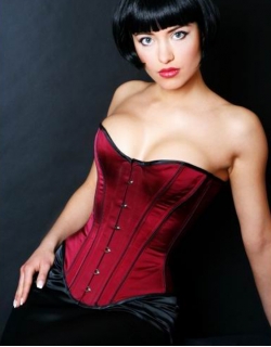 Perfect dark red corset Burlesque