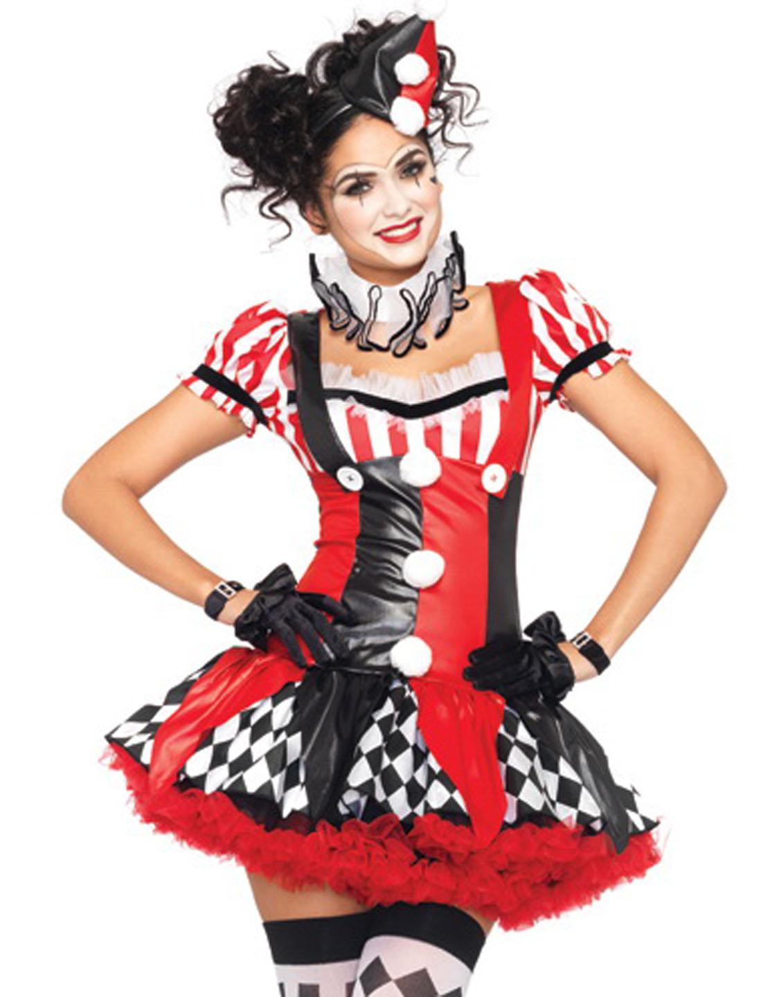 Naughty Harlequin Clown Costume