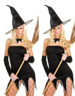 Sexy Black Women Witch Costume Dress