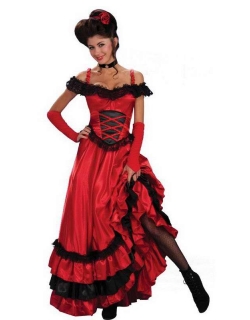 Red Saloon Girl Western Costume