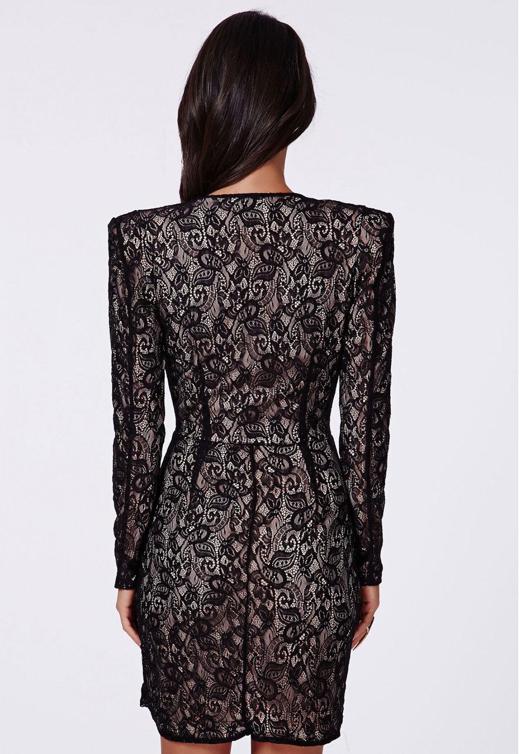 Black Eyelash Lace Wrap over Mini Dress