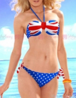 Sexy Union Jack Flag Print Bikini