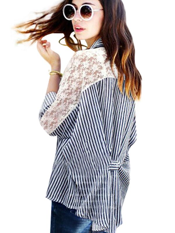 L-6XL Casual Stripe Tops