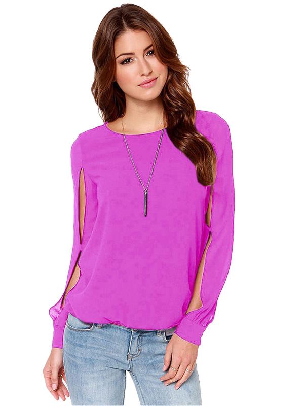 Long Sleeve Hollow out Tops