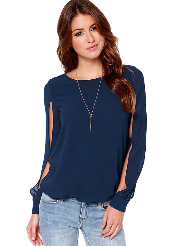 Long Sleeve Hollow out Tops