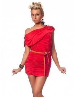 Sexy Red Ruffle Mini Dress