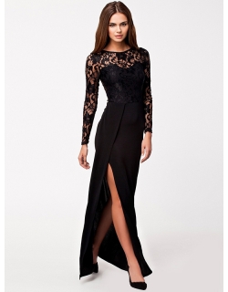 Black Sexy Long Sleeve Lace Dress