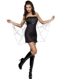 Ladies Fever Black Widow Fancy Dress Costume