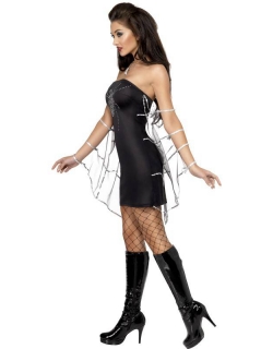 Ladies Fever Black Widow Fancy Dress Costume