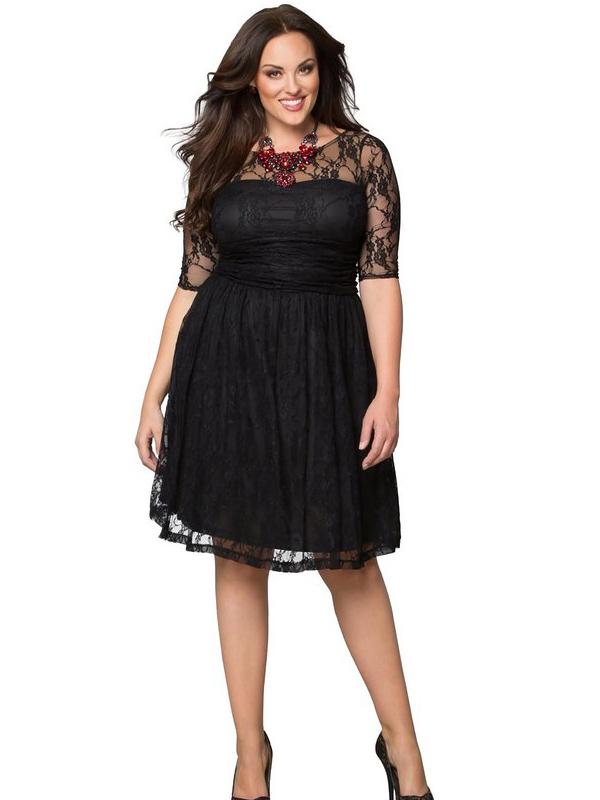 XXL 4XL Fashion Women Plus Size Lace Dress