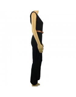 Black Belted Wide Leg Jumpsuit