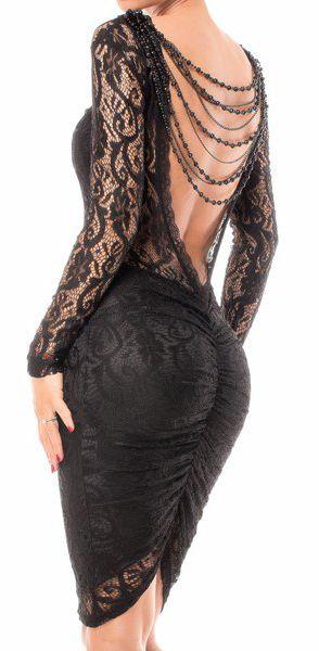 Black Lace Dress With Jewelry On Back