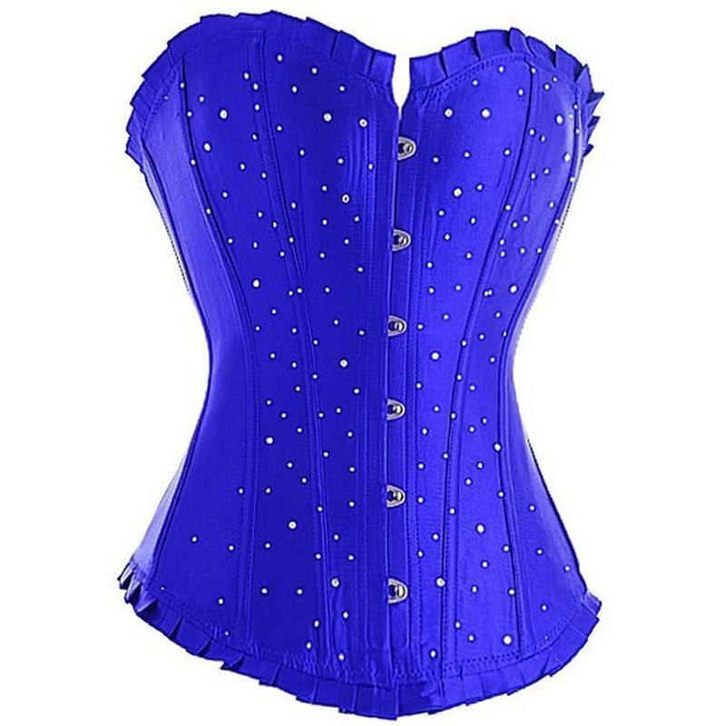 Blue Stain Overbust Corset Lace Up