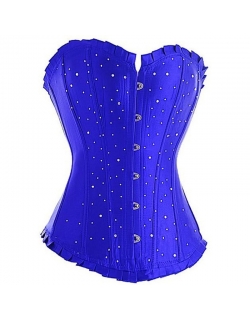 Blue Stain Overbust Corset Lace Up