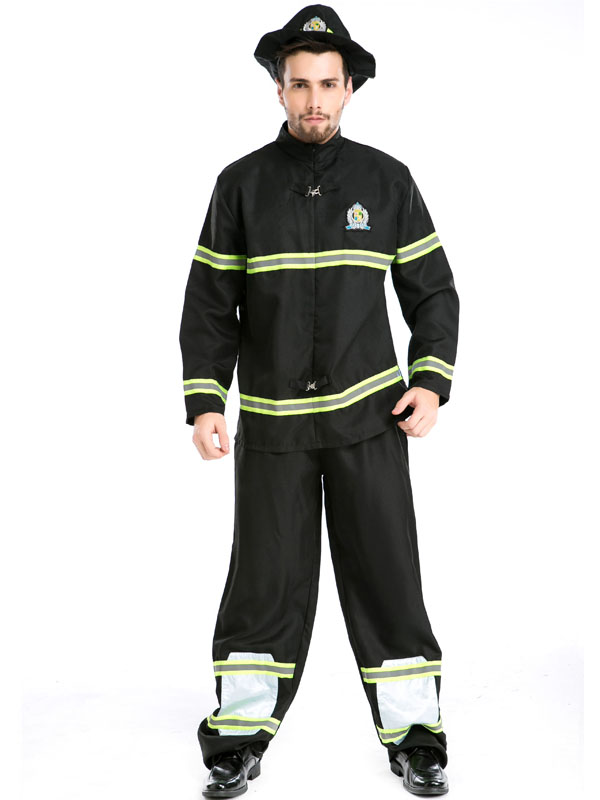 Male Firefighters Wear Costume