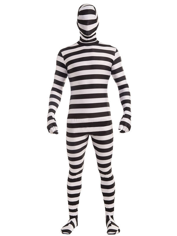 Prisoner Stripe Jumpsuit Cosplay Costume