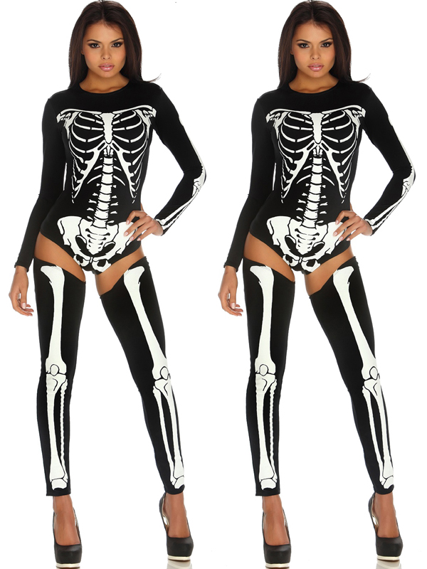 Sexy Grey Skeleton Costume