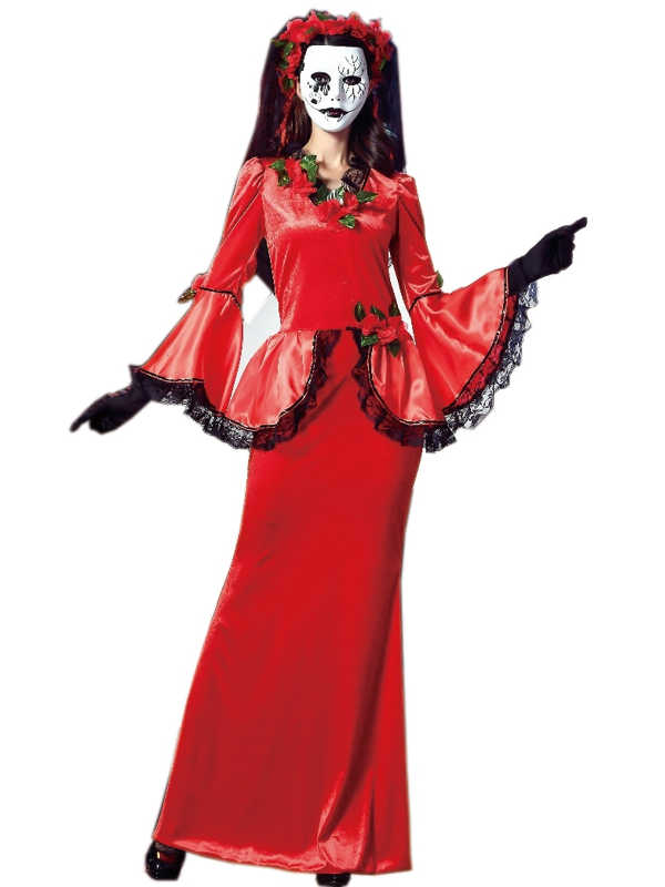Sexy Red Ghost Bride Fancy Dress