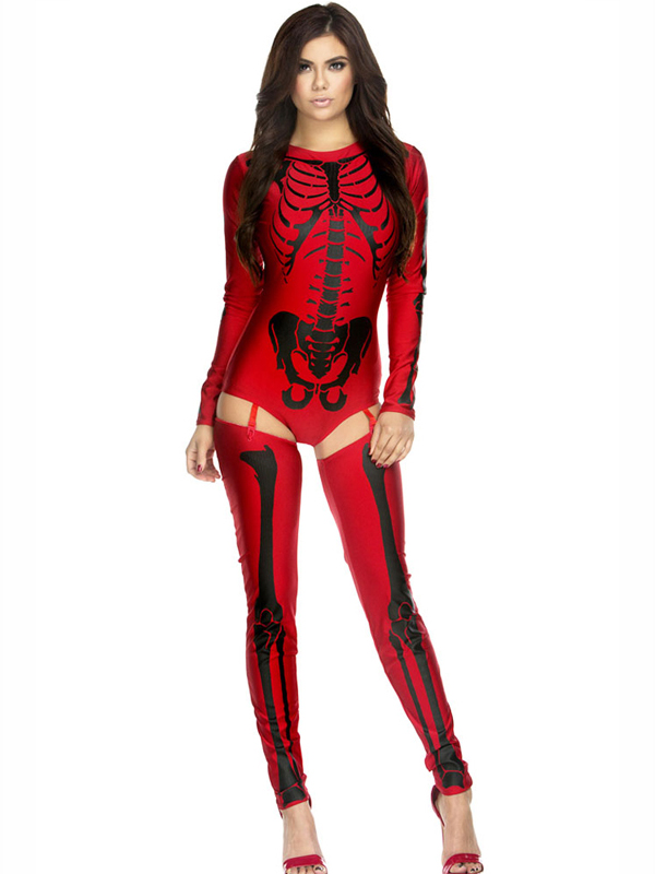Sexy Red Skeleton Costume