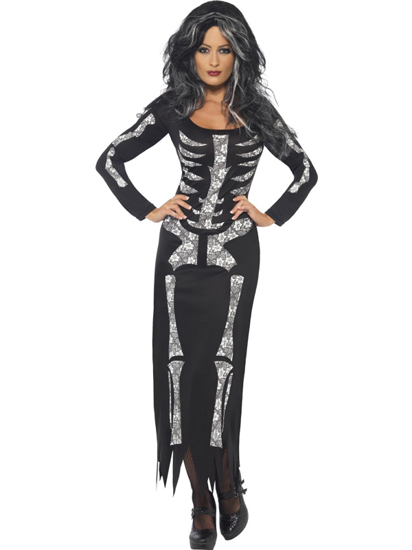 Skeleton Skin Suit Bones Halloween Costume
