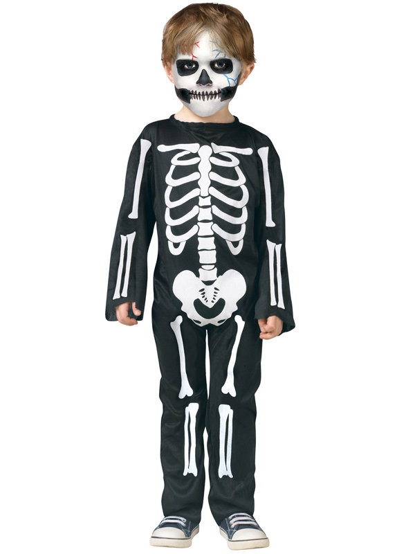 Skeleton Skin Suit Bones Halloween Costume Kids