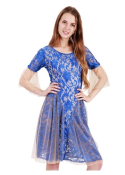 Elegant Royal Blue Lace Party Dress