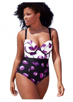 High Waist Lips Printed Monokini