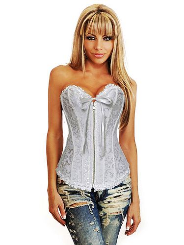 Sexy White Women Overbust Corset