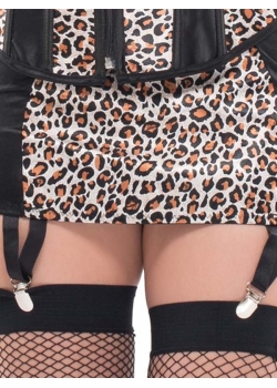 Leopard Print Corset With Mini Skirt