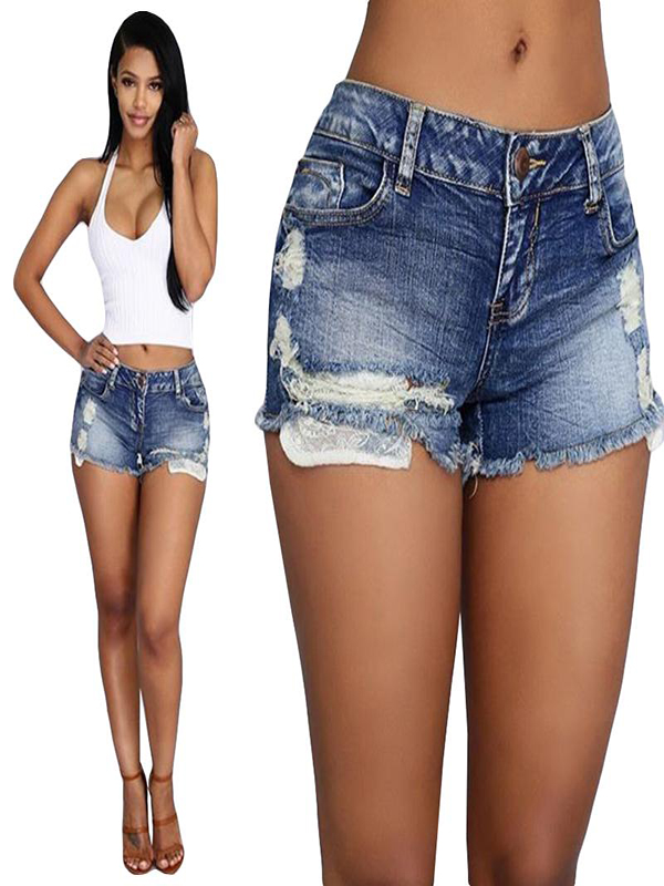 Light Wash Denim Shorts