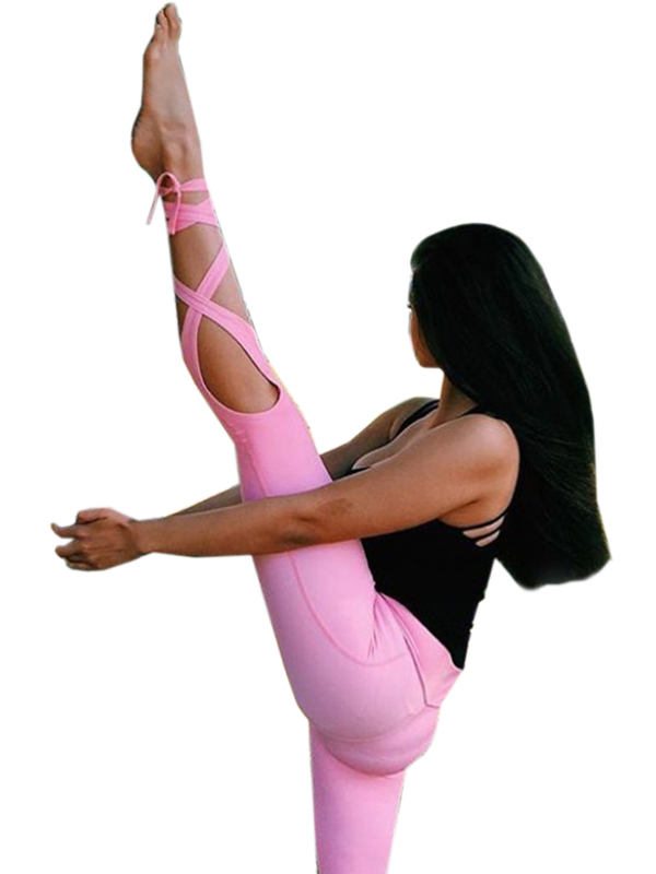 pink yoga outfit