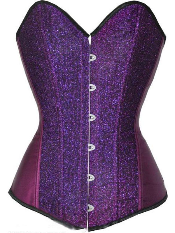 Wholesale Purple Sequin Burlesque Corset
