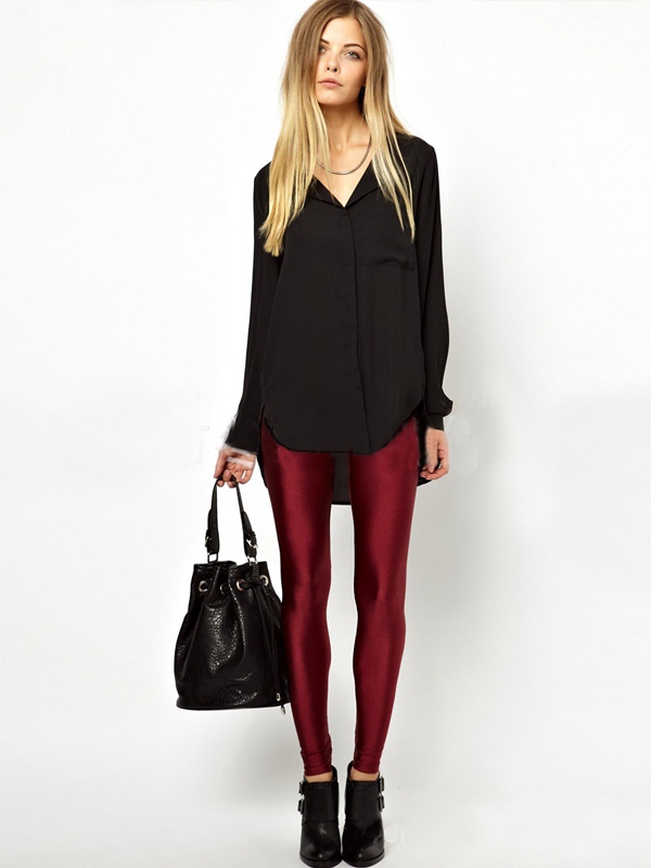 Wine Red Fashion Women Leggings