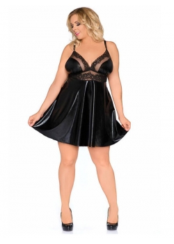 2XL-6XL Sexy Women Umberlla Vinyl Dress