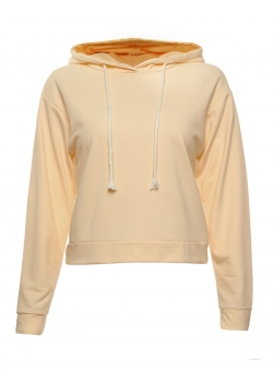 Apricot Long Sleeve Girl Crop Hoodies