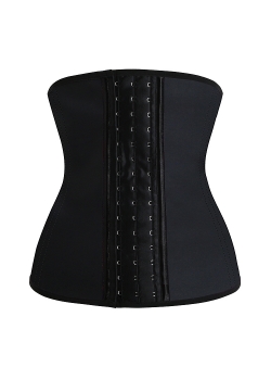 Black Latex Large 9 Steel Boned Waist Cincher Corset