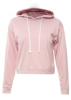 Pink Long Sleeve Girl Crop Hoodies