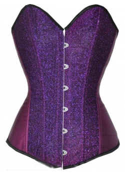 Wholesale Purple Sequin Burlesque Corset