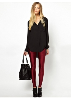 Wine Red Fashion Women Leggings