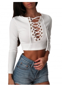 Women Fashion Long Sleeve Crop Tops